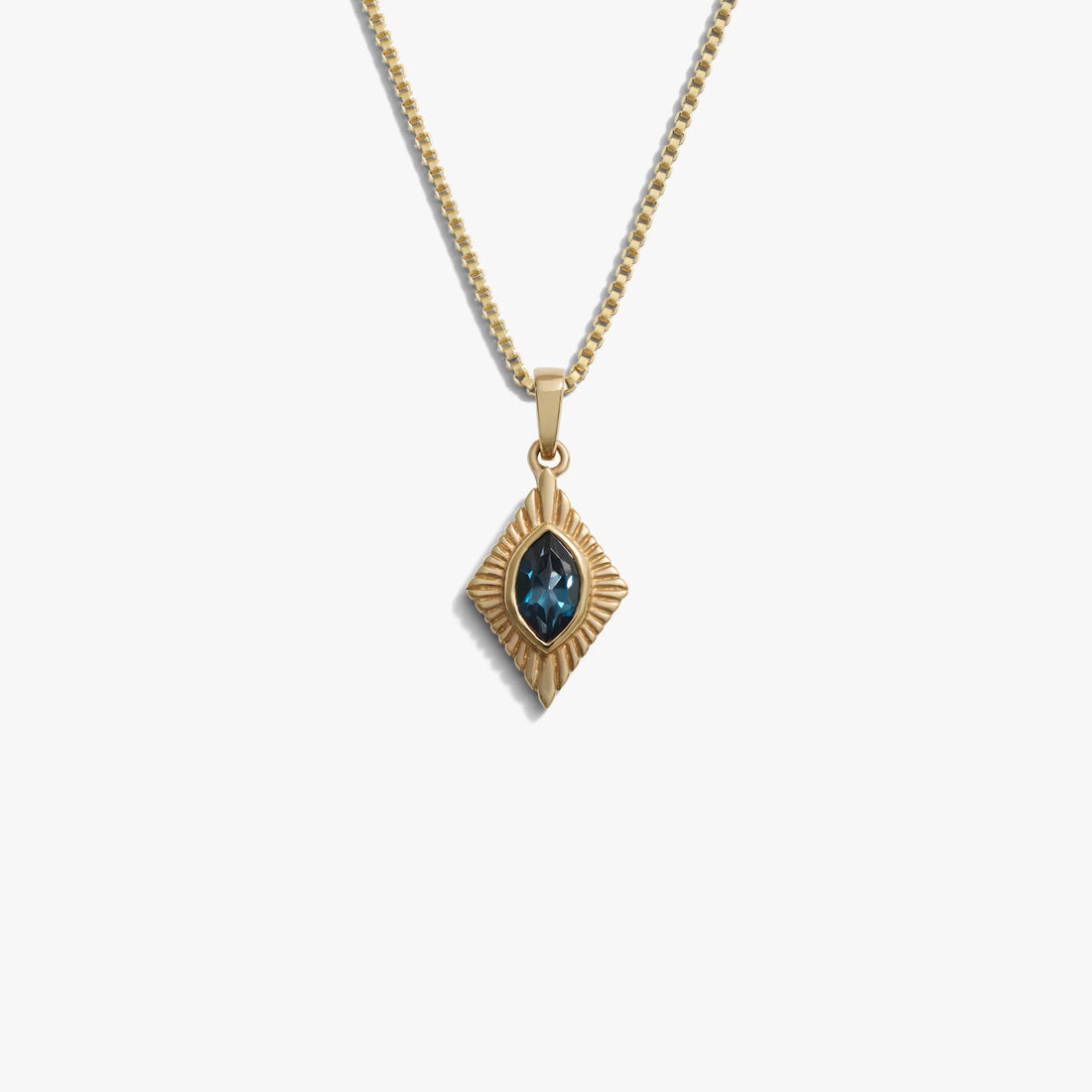 Awe Inspired Necklaces 14K Yellow Gold Vermeil / Indigo London Topaz / 16"-18" Aura Necklace