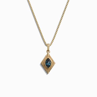 Awe Inspired Necklaces 14k Yellow Gold Vermeil / Indigo London Topaz / 16"-18" Aura Necklace