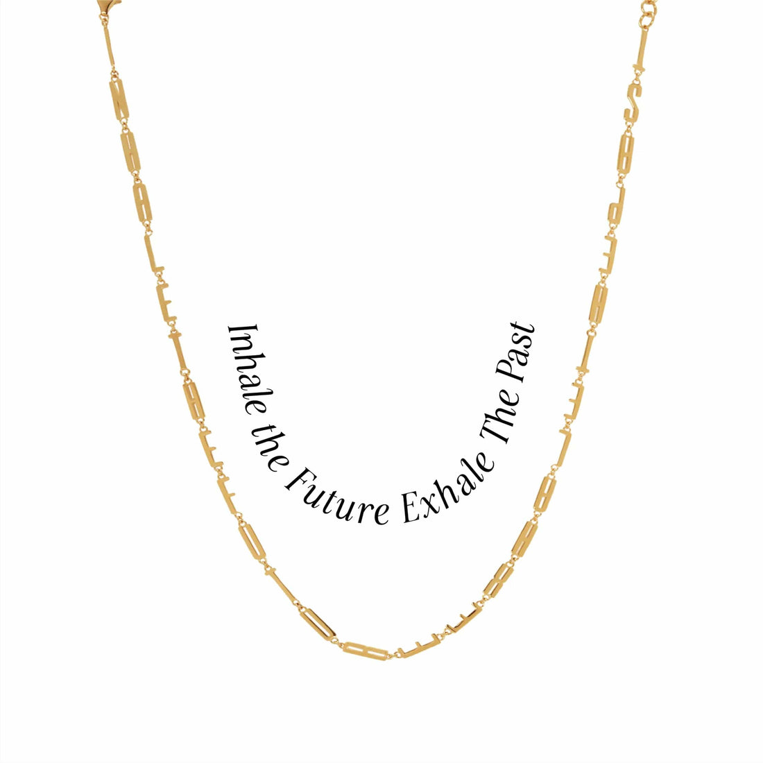 Awe Inspired Necklaces 14K Yellow Gold Vermeil / Inhale the Future Exhale the Past Affirmation Necklace