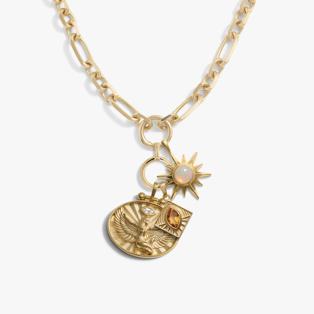 Awe Inspired Necklaces 14K Yellow Gold Vermeil Isis Charm Necklace