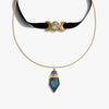 Awe Inspired Necklaces 14K Yellow Gold Vermeil / Labradorite Dark Femme Necklace Set