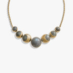 Awe Inspired Necklaces 14K Yellow Gold Vermeil Labradorite Moon Phase Statement Necklace