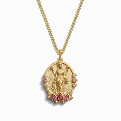 Awe Inspired Necklaces 14K Yellow Gold Vermeil Lakshmi Necklace