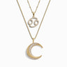 Awe Inspired Necklaces 14K Yellow Gold Vermeil / Leo Twisted Moon and Gemstone Zodiac Set