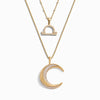 Awe Inspired Necklaces 14K Yellow Gold Vermeil / Libra Twisted Moon and Gemstone Zodiac Set