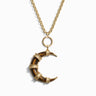 Awe Inspired Necklaces 14K Yellow Gold Vermeil Long Boho Moon Charm Necklace