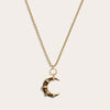 Awe Inspired Necklaces 14K Yellow Gold Vermeil Long Boho Moon Charm Necklace