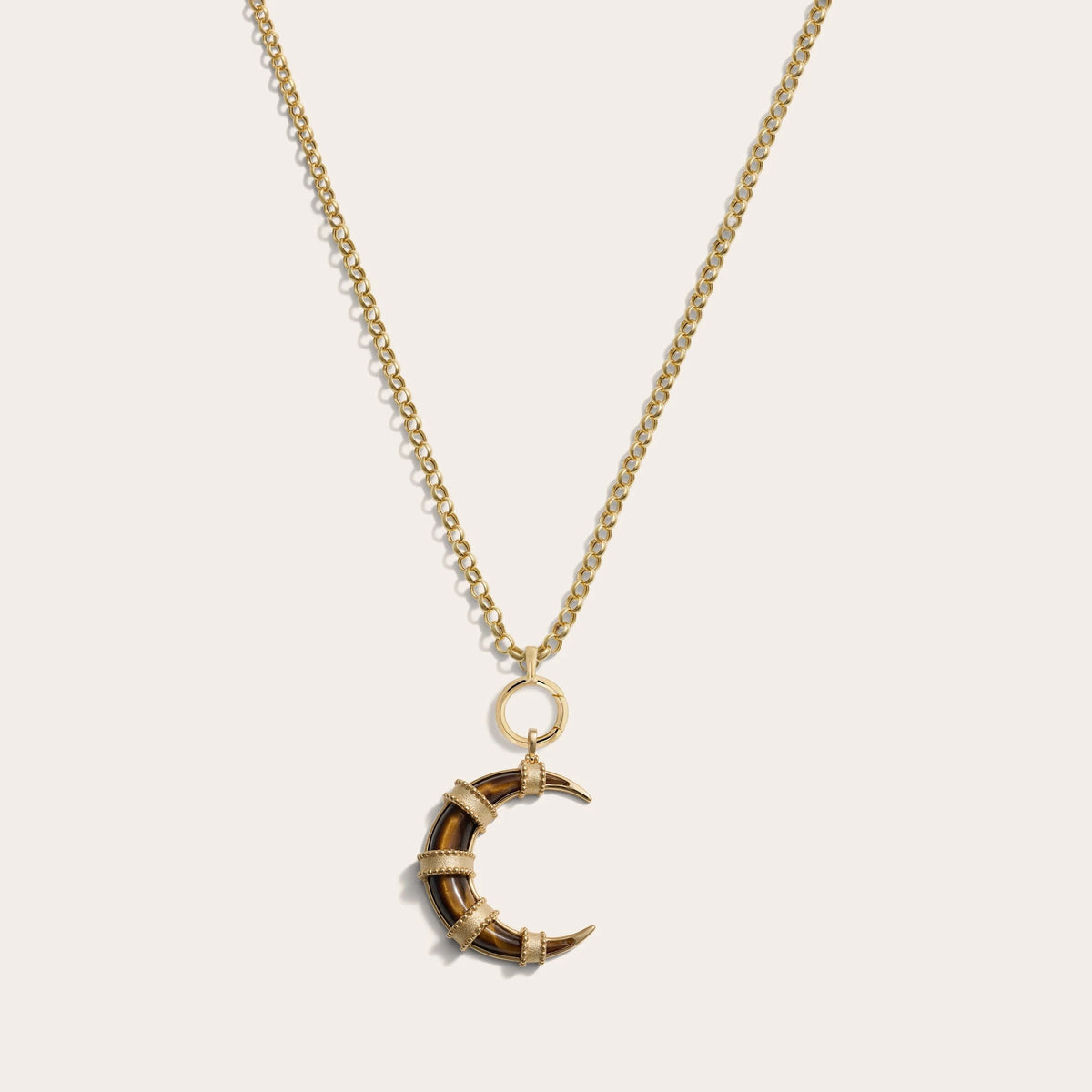 Awe Inspired Necklaces 14K Yellow Gold Vermeil Long Boho Moon Charm Necklace