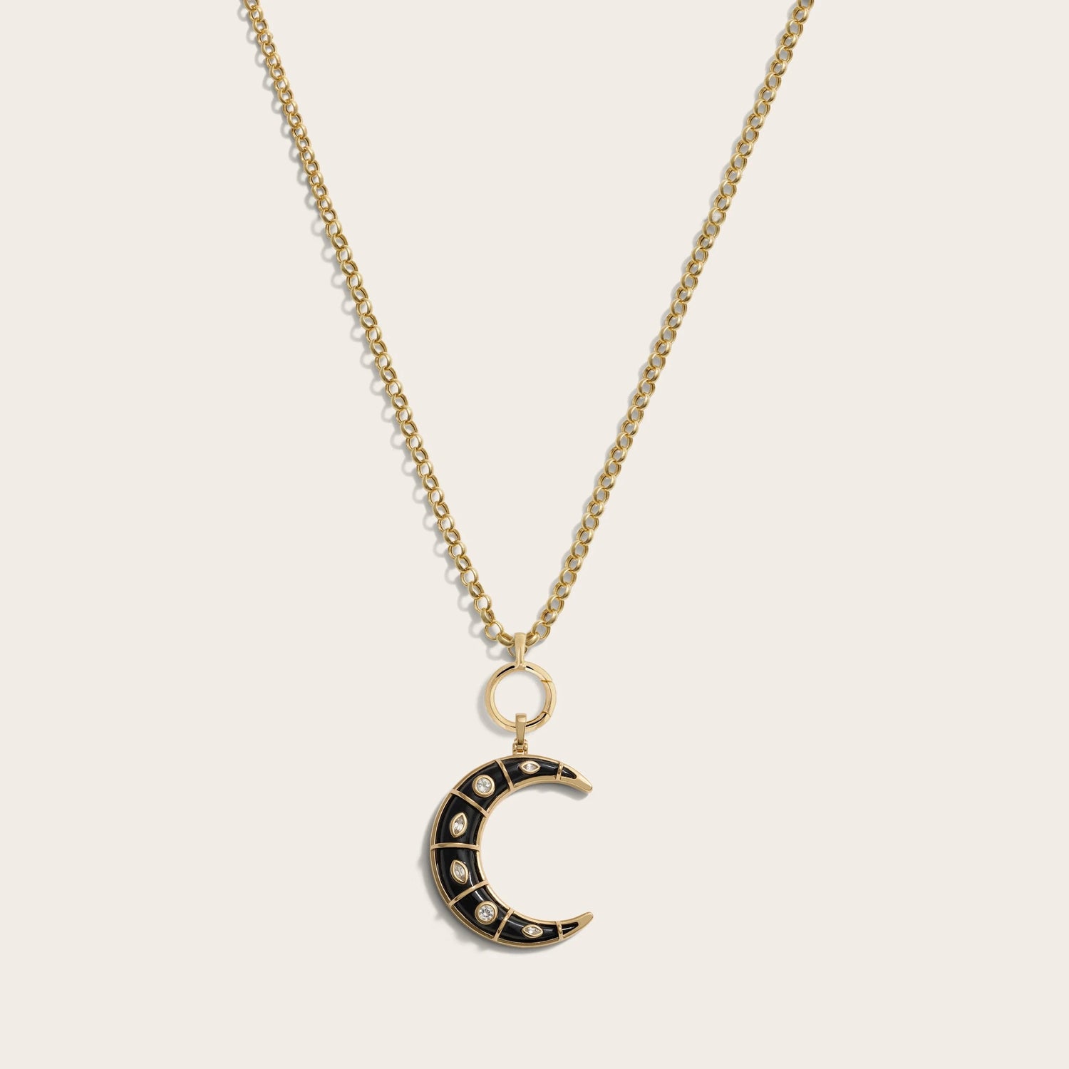 Product image of Awe Inspired Necklaces 14K Yellow Gold Vermeil Long Mystic Moon Charm Necklace