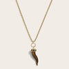 Awe Inspired Necklaces 14K Yellow Gold Vermeil Long Tiger's Eye Horn Charm Necklace