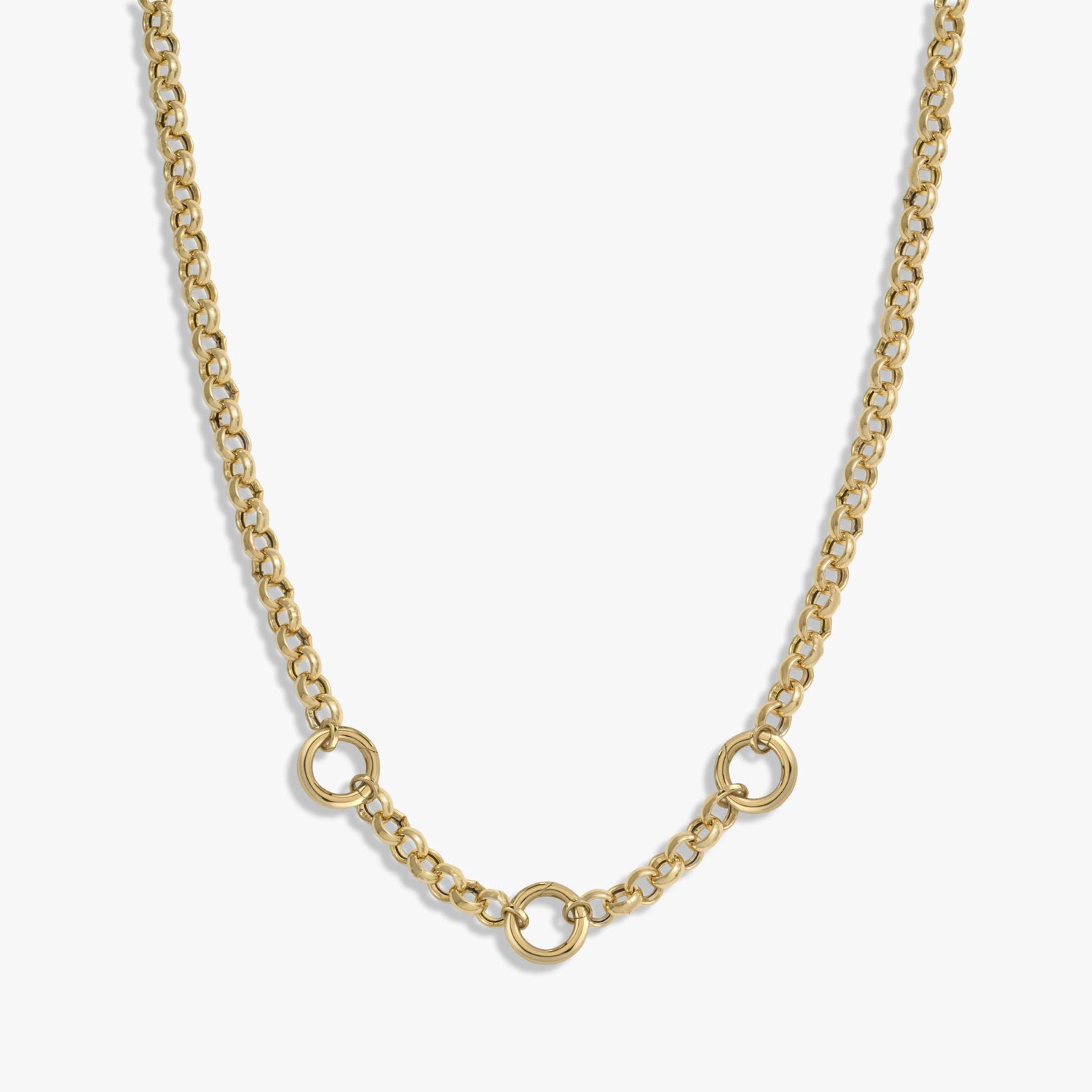 Awe Inspired Necklaces 14K Yellow Gold Vermeil Long Triple Charm Collector Necklace