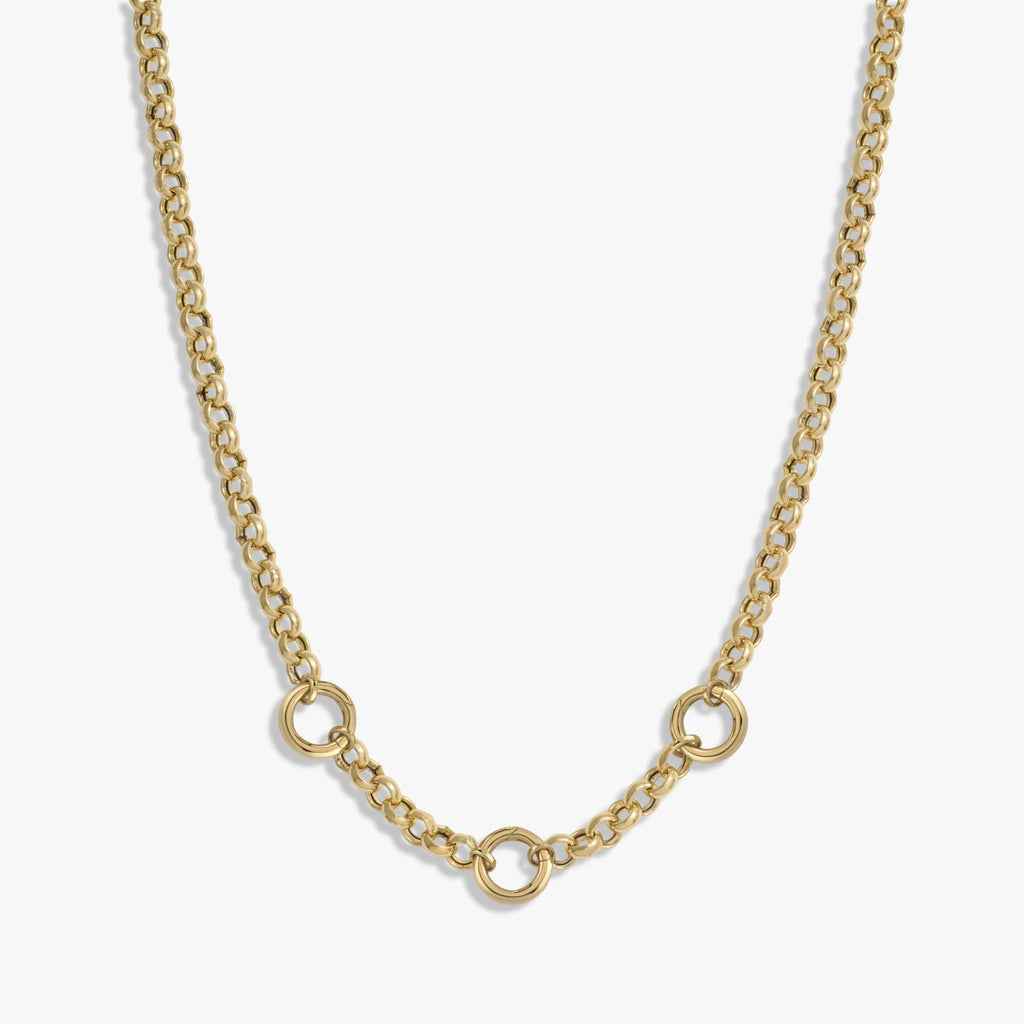 Awe Inspired Necklaces 14K Yellow Gold Vermeil Long Triple Charm Collector Necklace