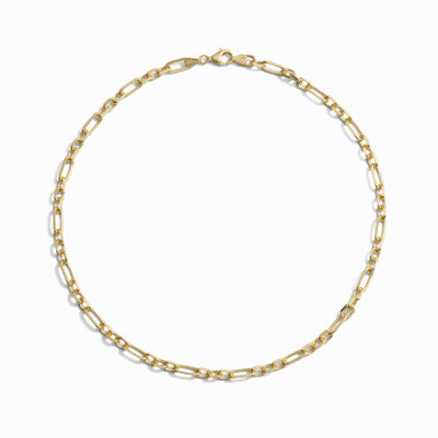 Introducing the Statement Chain Necklace by Awe Inspired: a gold chain necklace featuring elongated links, a small clasp, and a knife edge design that adds a unique touch—ideal for creating the perfect necklace stack.