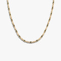 Awe Inspired Necklaces 14K Yellow Gold Vermeil / Malchite Geo Link Tennis Necklace