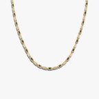 Awe Inspired Necklaces 14K Yellow Gold Vermeil / Malchite Geo Link Tennis Necklace
