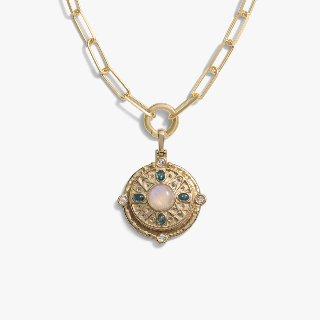 Awe Inspired Necklaces 14K Yellow Gold Vermeil Manifestation Locket Single Charm Necklace