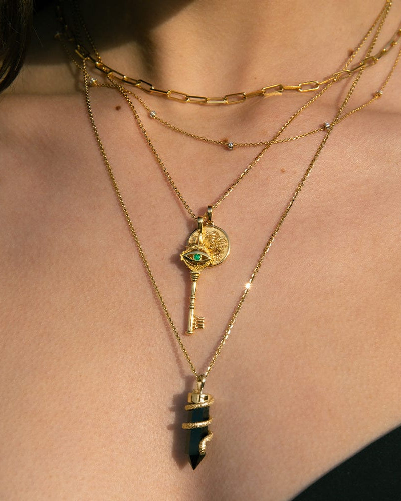 Awe Inspired Necklaces 14K Yellow Gold Vermeil Medusa’s Power Unlocked Necklace Set