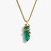 Awe Inspired Necklaces 14K Yellow Gold Vermeil Men's Green Onyx Crystal Snake Necklace