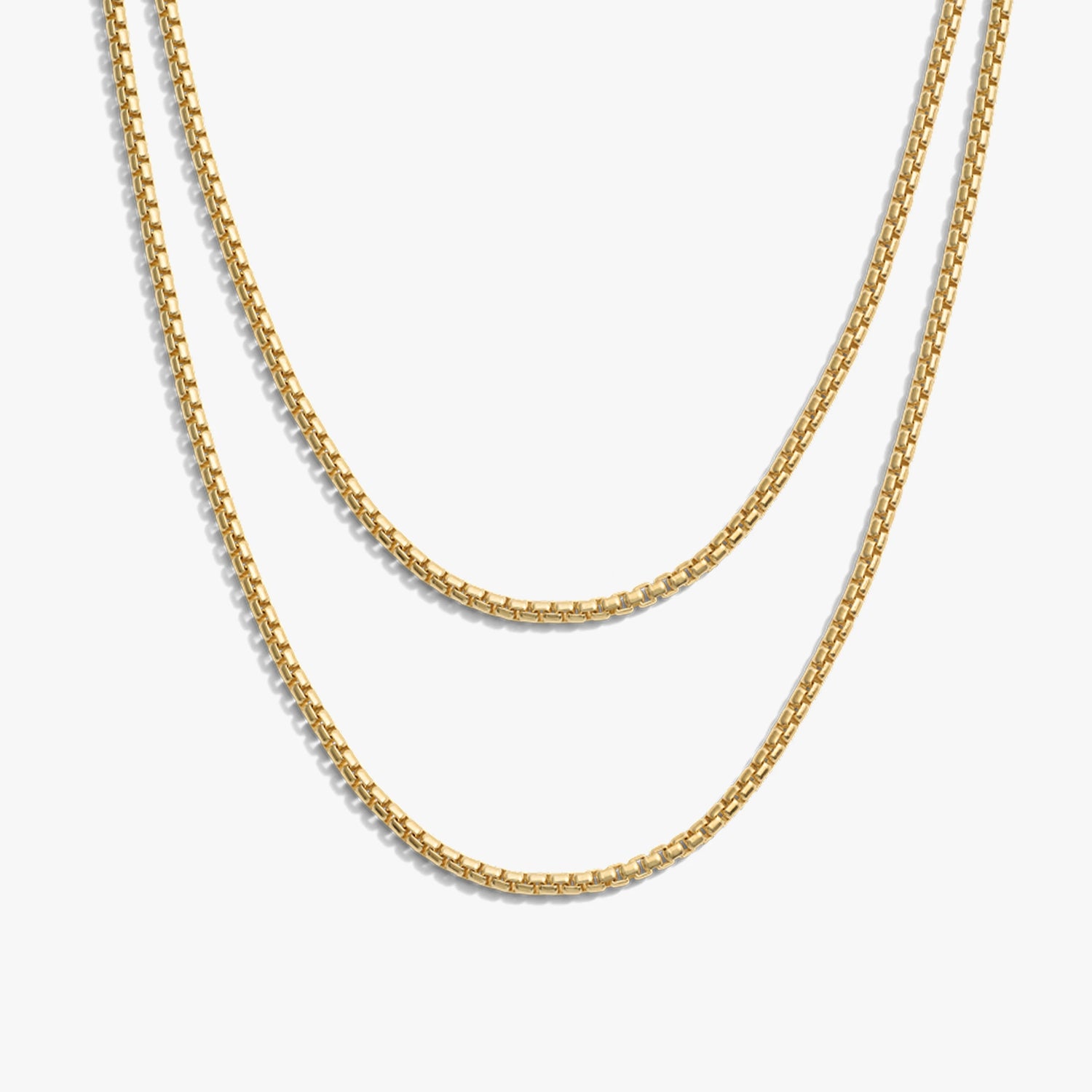 Awe Inspired Necklaces 14K Yellow Gold Vermeil Men's Layered Chain Set