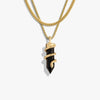 Awe Inspired Necklaces 14K Yellow Gold Vermeil Men's Onyx Crystal Snake Necklace Set