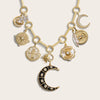Awe Inspired Necklaces 14K Yellow Gold Vermeil Moon Goddess Statement Charm Necklace