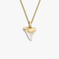 Awe Inspired Necklaces 14K Yellow Gold Vermeil / Mother of Pearl / 16-18" Cuban Chain Shark Tooth Necklace