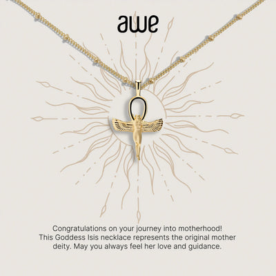 Awe Inspired Necklaces 14K Yellow Gold Vermeil New Mom Card Gift Set