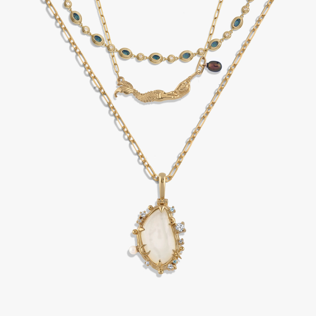 Awe Inspired Necklaces 14K Yellow Gold Vermeil Ocean Necklace Set