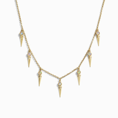 Awe Inspired Necklaces 14K Yellow Gold Vermeil Opal Spike Collar Necklace