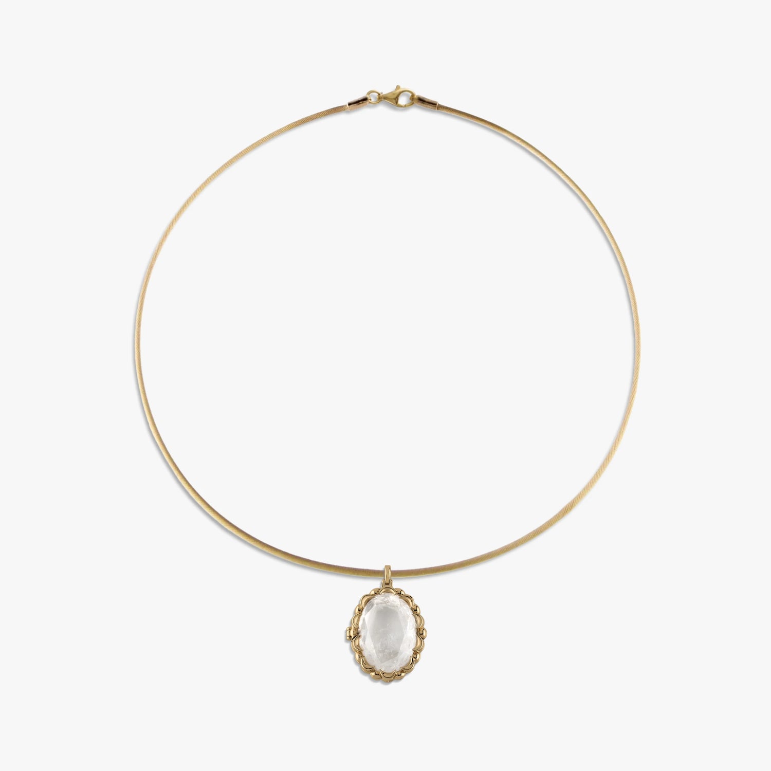 Awe Inspired Necklaces 14K Yellow Gold Vermeil Oracle Locket Charm Collar