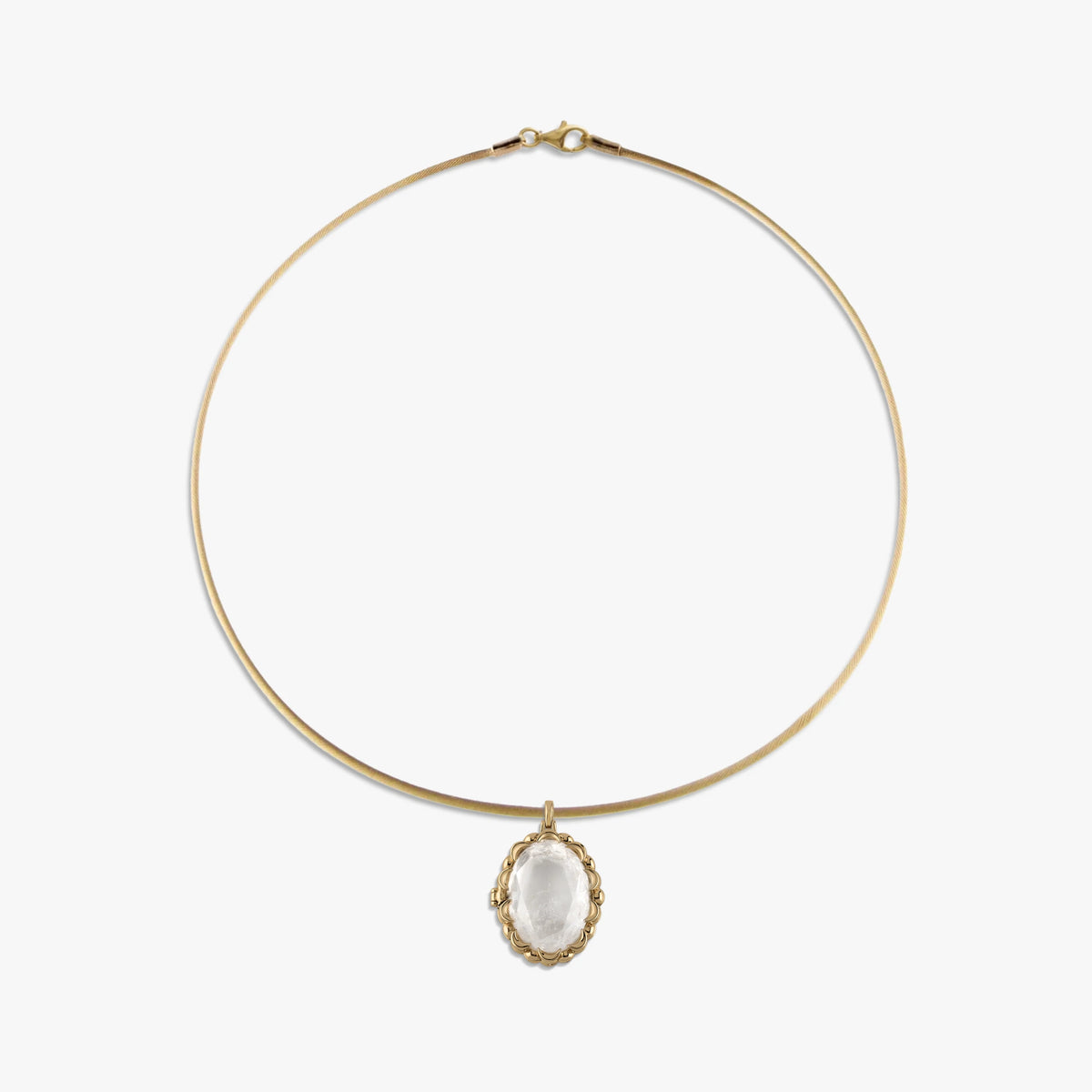 Awe Inspired Necklaces 14K Yellow Gold Vermeil Oracle Locket Charm Collar