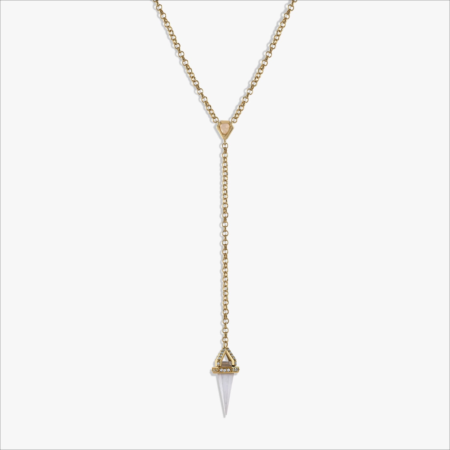 Awe Inspired Necklaces 14K Yellow Gold Vermeil Oracle Pendulum Lariat