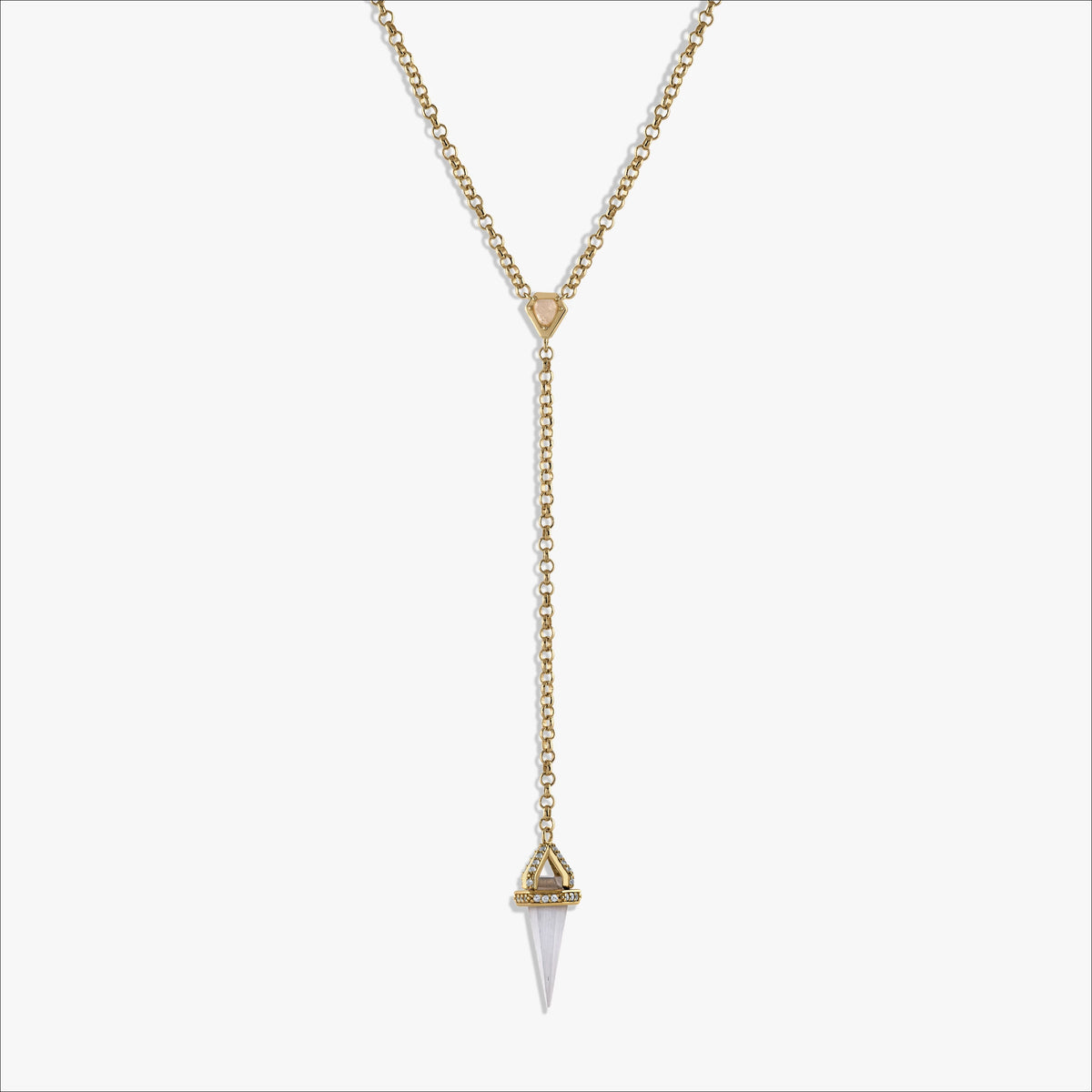 Awe Inspired Necklaces 14K Yellow Gold Vermeil Oracle Pendulum Lariat