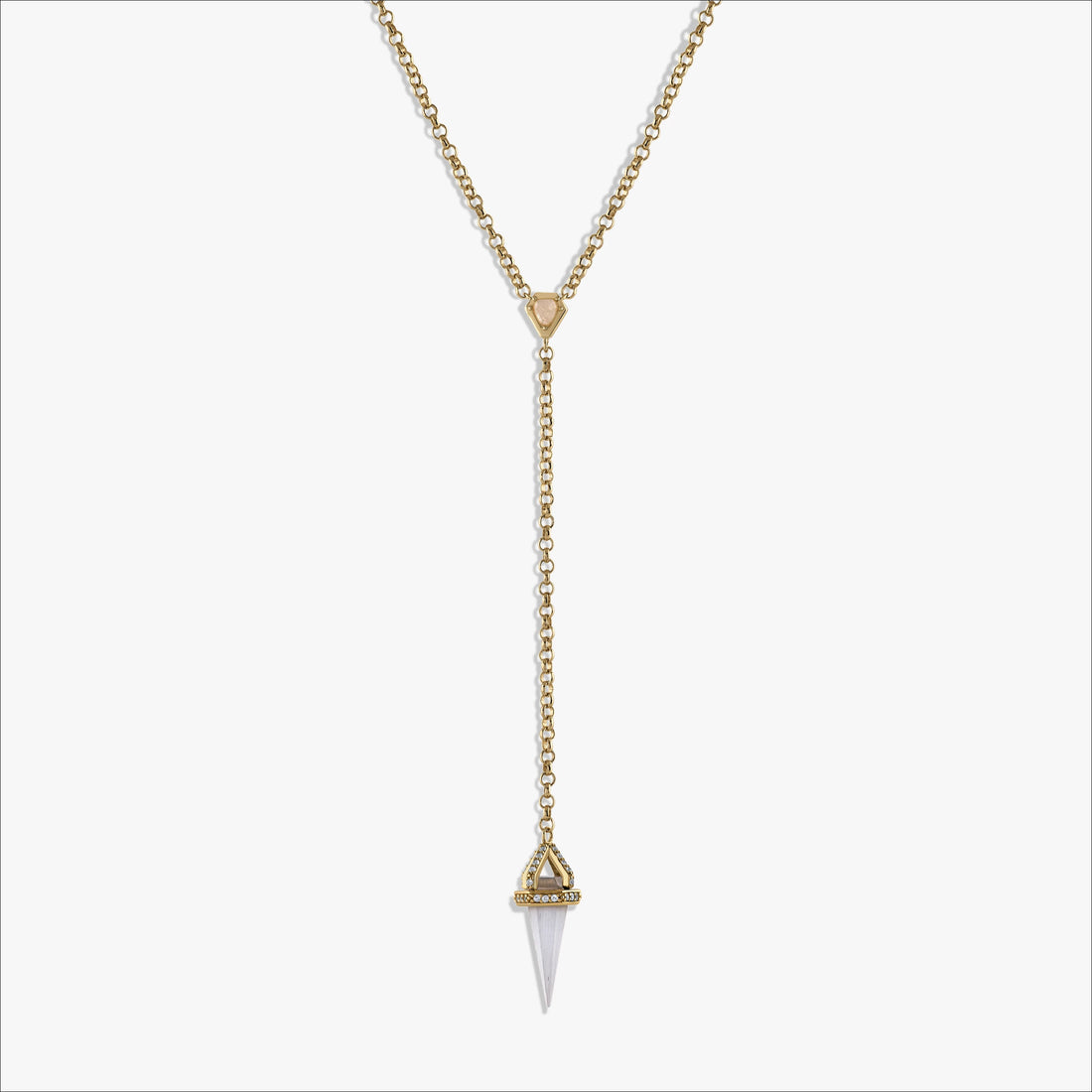 Awe Inspired Necklaces 14K Yellow Gold Vermeil Oracle Pendulum Lariat