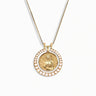 Awe Inspired Necklaces 14K Yellow Gold Vermeil Pearl Aphrodite Halo Set