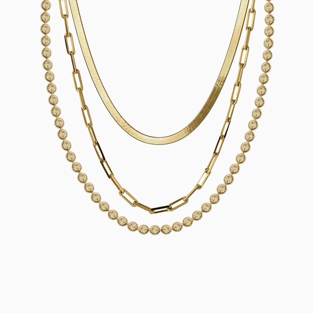Awe Inspired Necklaces 14K Yellow Gold Vermeil Perfect Trio Necklace Set
