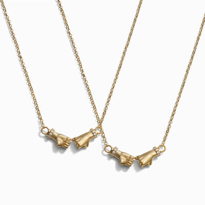 Awe Inspired Necklaces 14K Yellow Gold Vermeil Pinky Promise Necklace Set