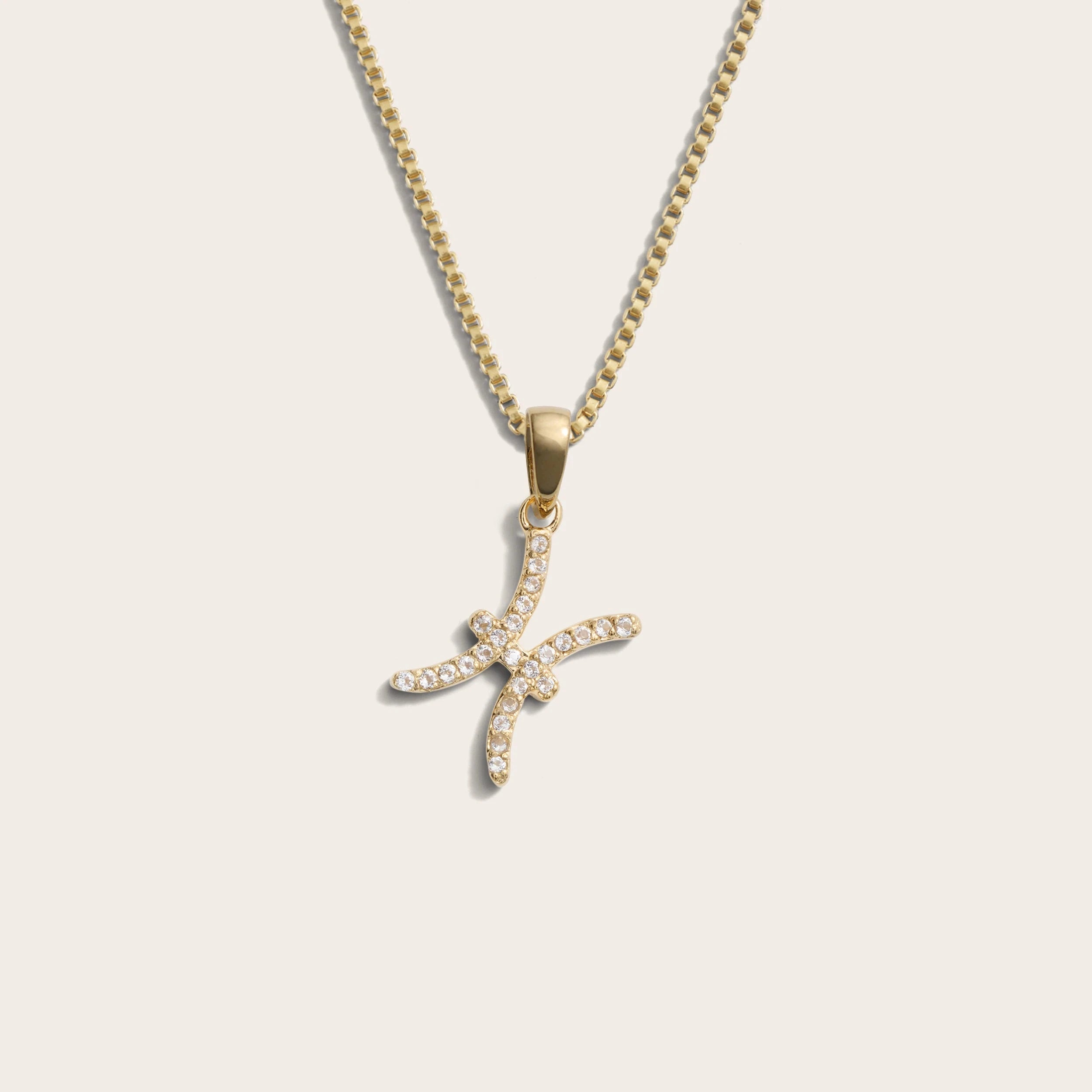 Awe Inspired Necklaces 14K Yellow Gold Vermeil / Pisces / Mini Zodiac Gemstone Necklace