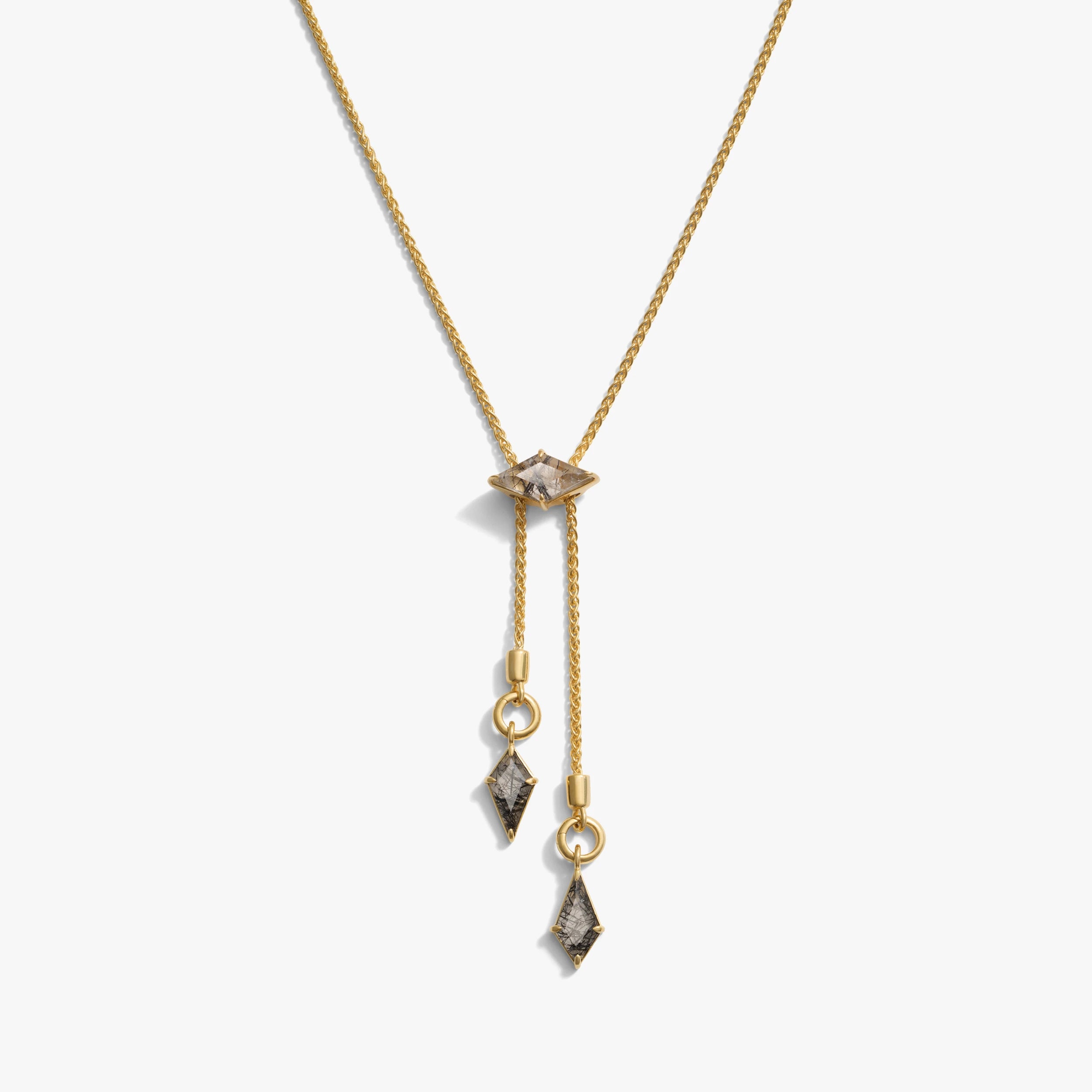 Awe Inspired Necklaces 14K Yellow Gold Vermeil Prism Bolo Necklace