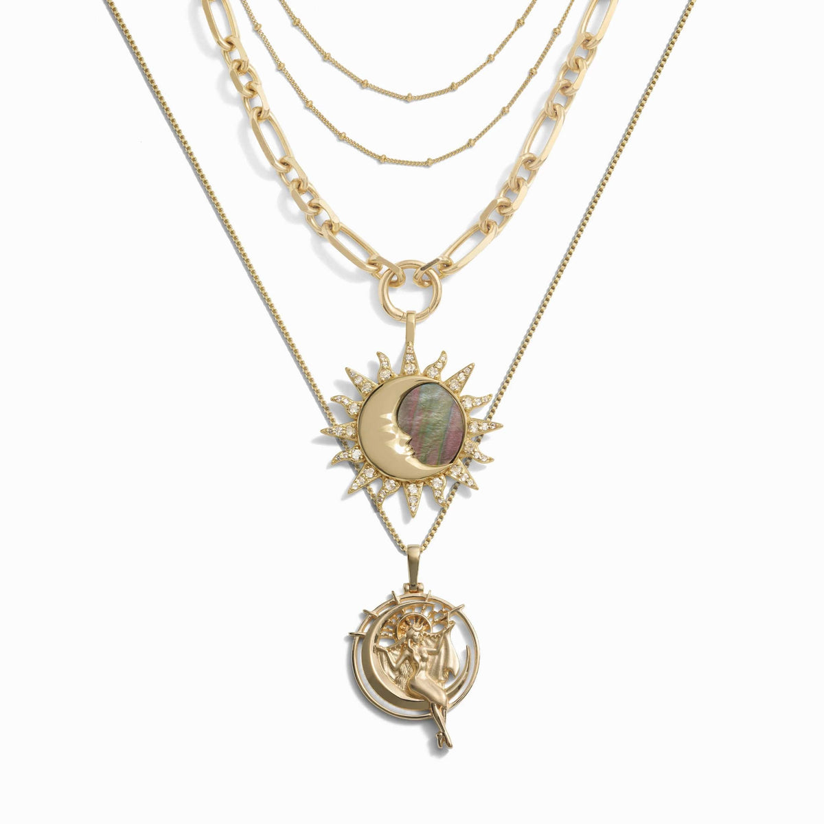 Awe Inspired Necklaces 14K Yellow Gold Vermeil Queen of the Night Necklace Set