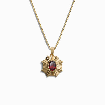 Awe Inspired Necklaces 14k Yellow Gold Vermeil / Red Garnet / 16"-18" Aura Necklace