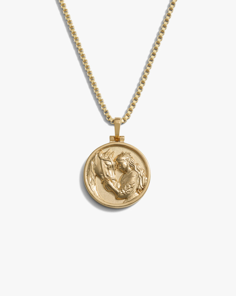 Awe Inspired Necklaces 14K Yellow Gold Vermeil / Rhiannon / 16-18 Goddess Coin Necklace