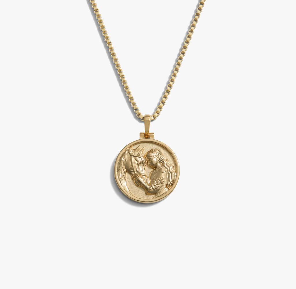 Awe Inspired Necklaces 14K Yellow Gold Vermeil / Rhiannon / 16-18 Goddess Coin Necklace