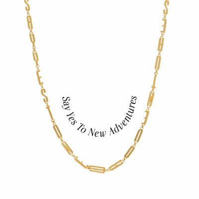 Awe Inspired Necklaces 14K Yellow Gold Vermeil / Say Yes to New Adventures Affirmation Necklace