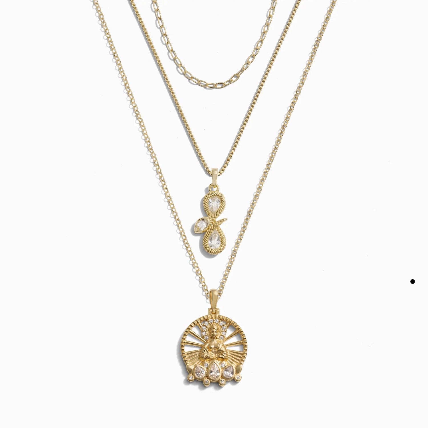 Awe Inspired Necklaces 14K Yellow Gold Vermeil Seek Enlightenment Necklace Set