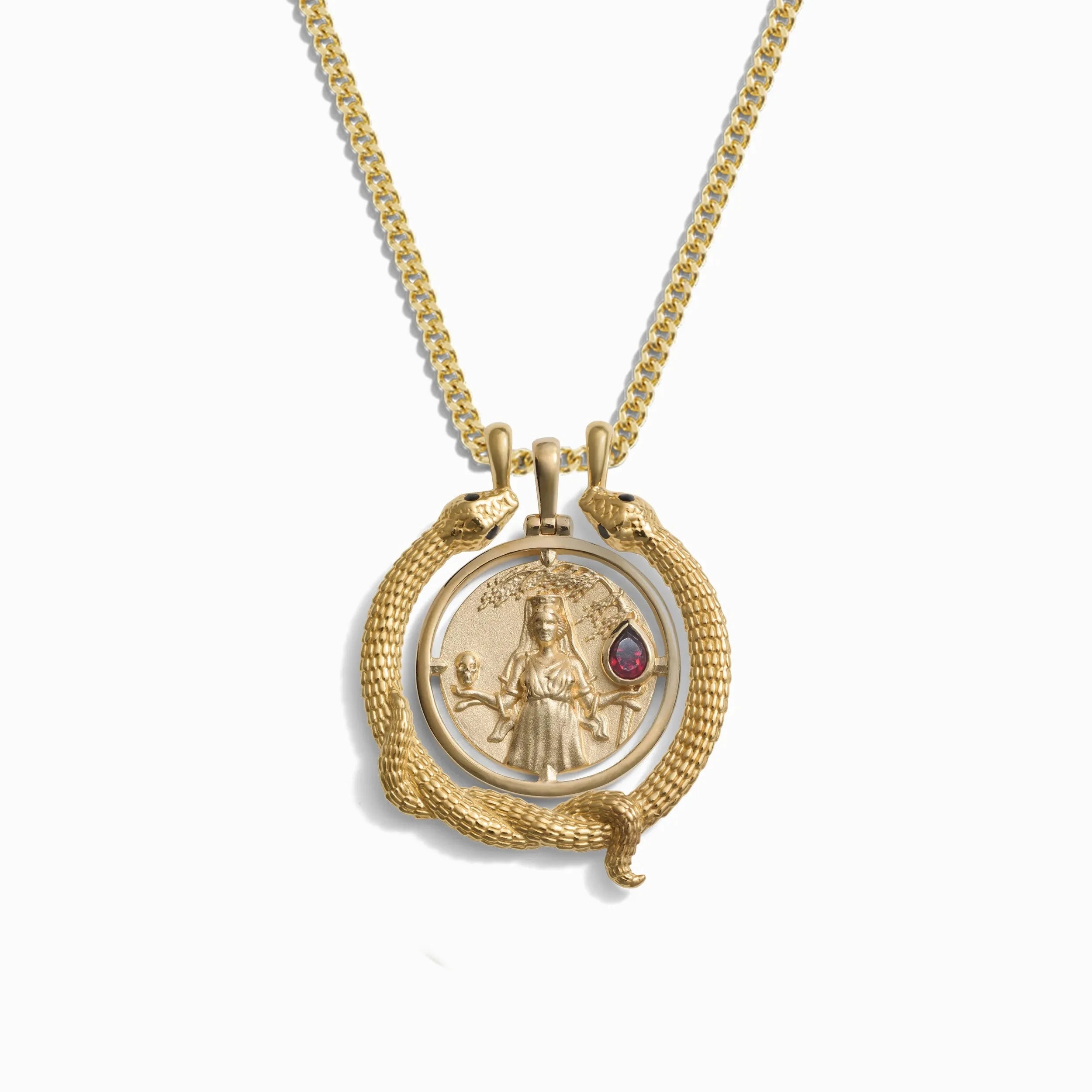 Awe Inspired Necklaces 14K Yellow Gold Vermeil Special Edition Persephone + Snake Halo Set
