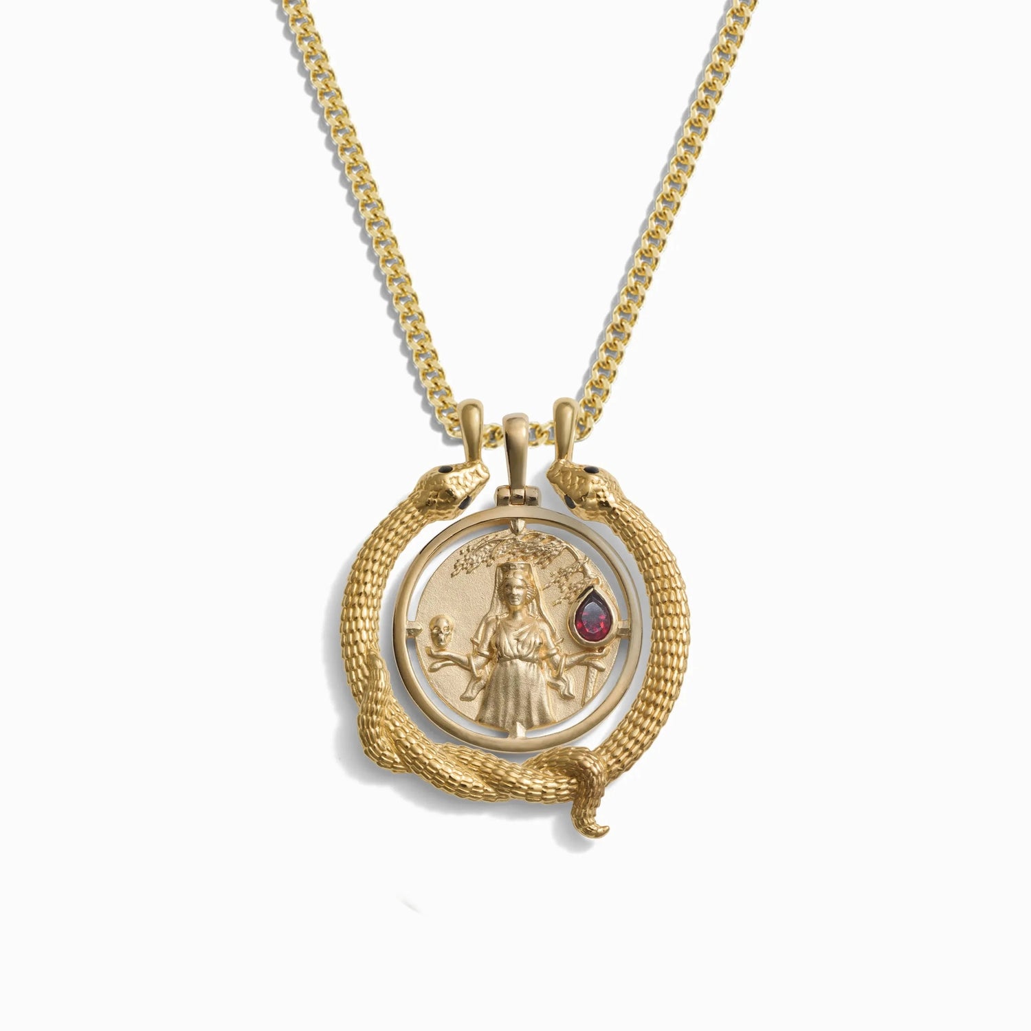 Awe Inspired Necklaces 14K Yellow Gold Vermeil Special Edition Persephone + Snake Halo Set