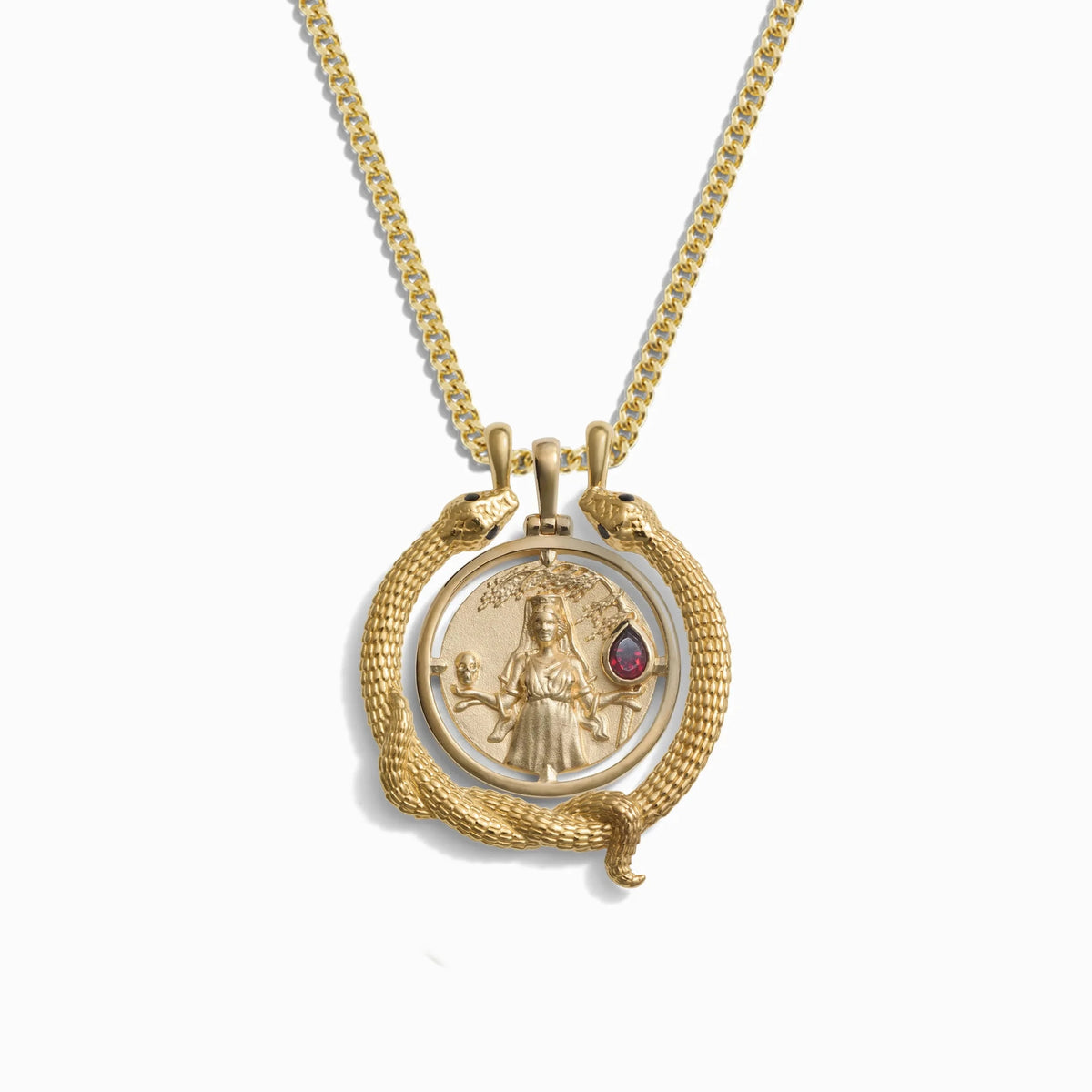 Awe Inspired Necklaces 14K Yellow Gold Vermeil Special Edition Persephone + Snake Halo Set