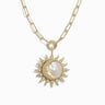 Awe Inspired Necklaces 14K Yellow Gold Vermeil Sun & Moon Mother of Pearl Single Charm Necklace