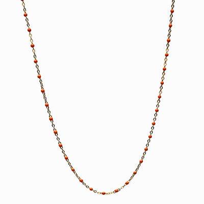 Awe Inspired Necklaces 14K Yellow Gold Vermeil / Tangerine / 14"-18" Colored Enamel Necklace